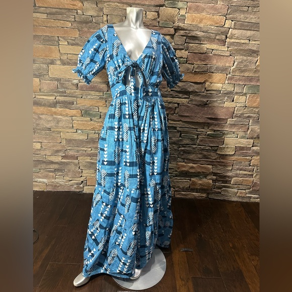 D'IYANU | African Pattern Maxi Dress Sz Large - Picture 1 of 13
